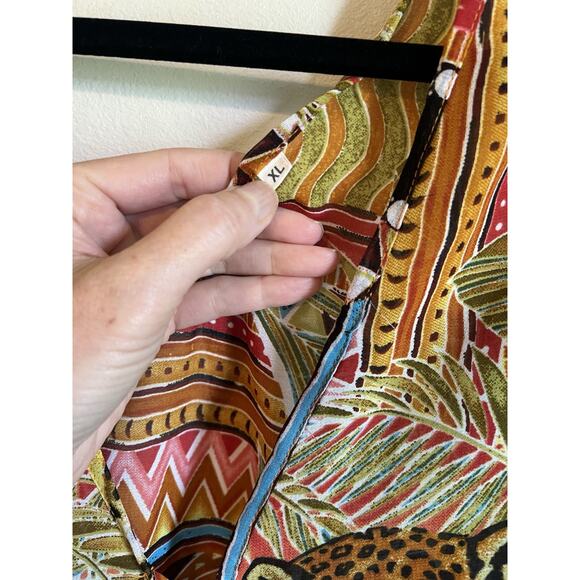 VIOLET SKY Beach Swim Cover Up Kimono Jungle Safari Tassels Resort Cruise XLarge - Picture 5 of 10